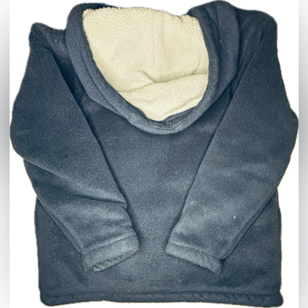 Boys Fleece Jacket Navy Blue Full Zip Hooded Warm Outerwear Winter Snow